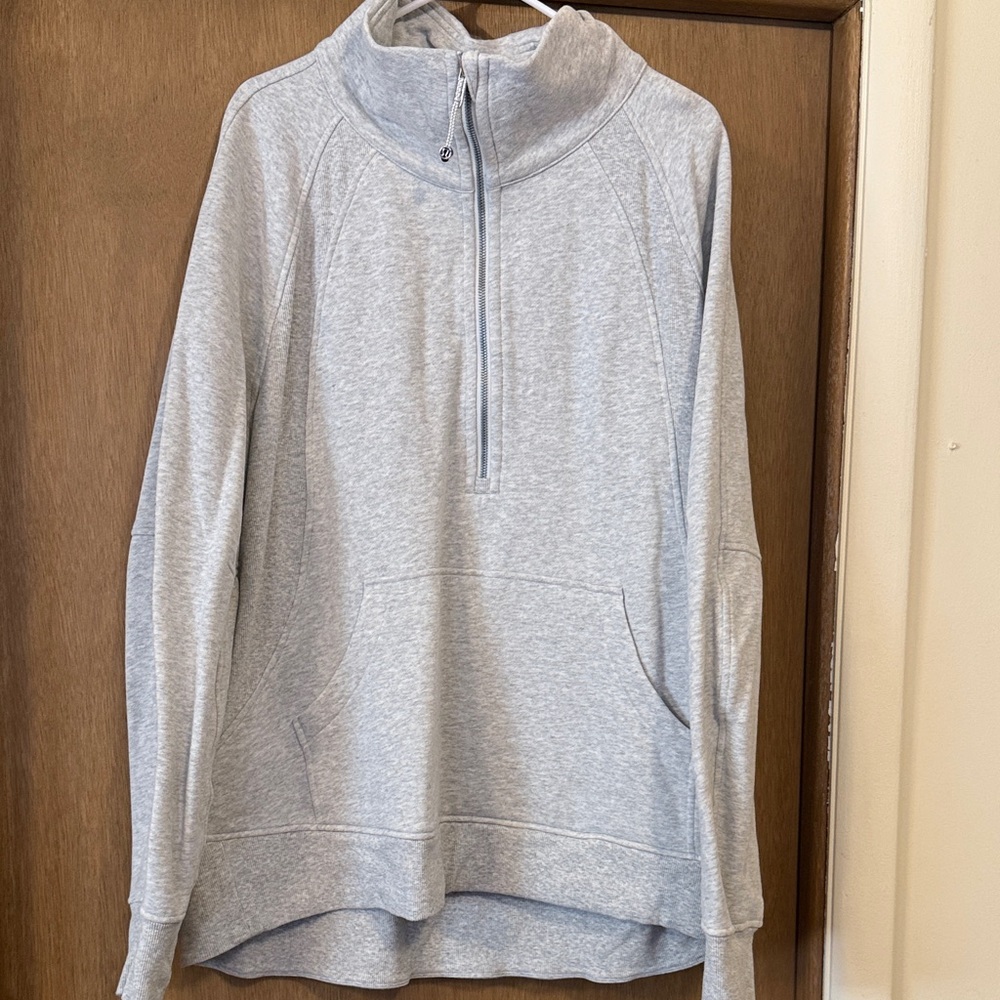 lululemon athletica Light Gray Half-Zip Pullover Sweatshirt